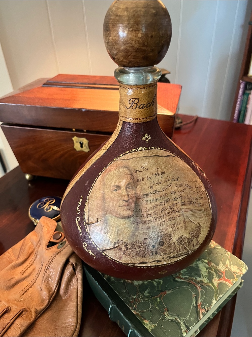 1996 Fausto Conturi Leather Covered "Bach" Decanter